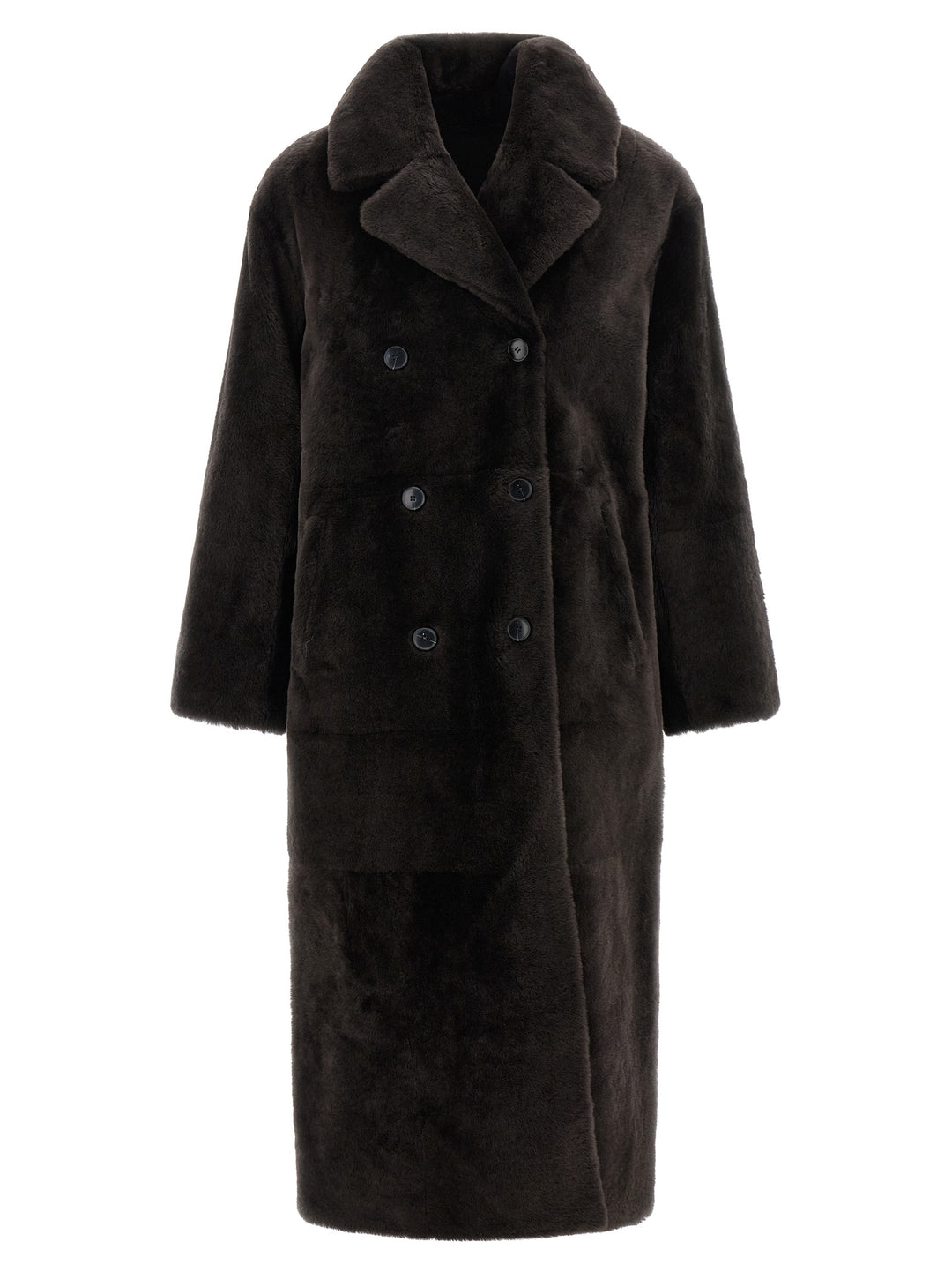 Yves Salomon Shearling Coat Fur - Brown | b8ba35c599e73ae712c6a7a6adf7925a9f53f313