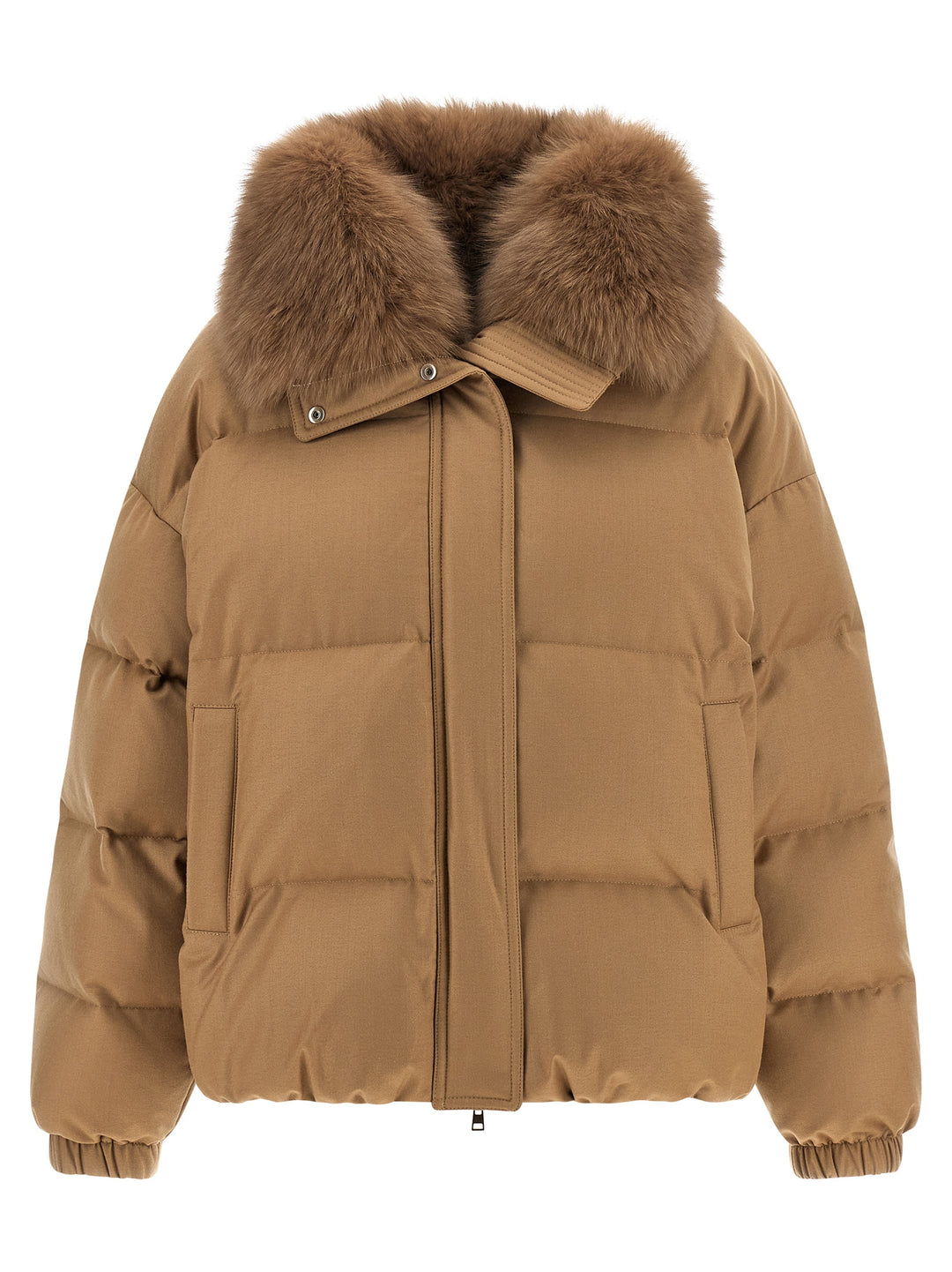 Yves Salomon Down Jacket With Mittens Puffer Jackets - Beige | 1648cda63314d39f0eea86f7b8e217c038d77309