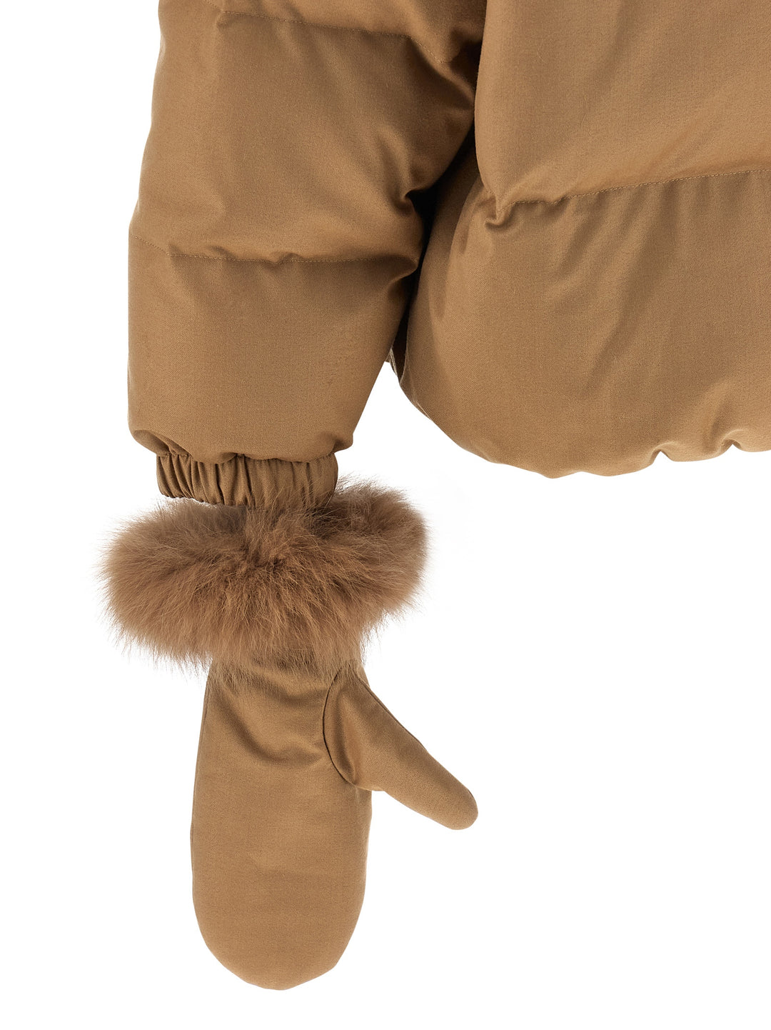 Yves Salomon Down Jacket With Mittens Puffer Jackets - Beige | 674b6ac4fb55cc784d4f2ddca10ccced00228310