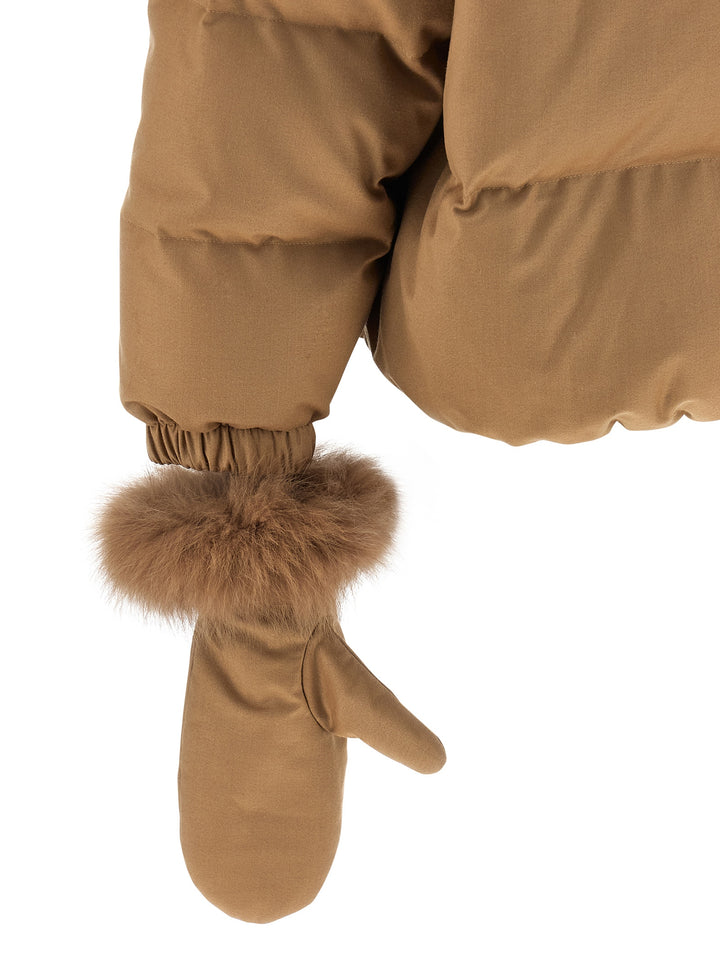 Yves Salomon Down Jacket With Mittens Puffer Jackets - Beige | 674b6ac4fb55cc784d4f2ddca10ccced00228310