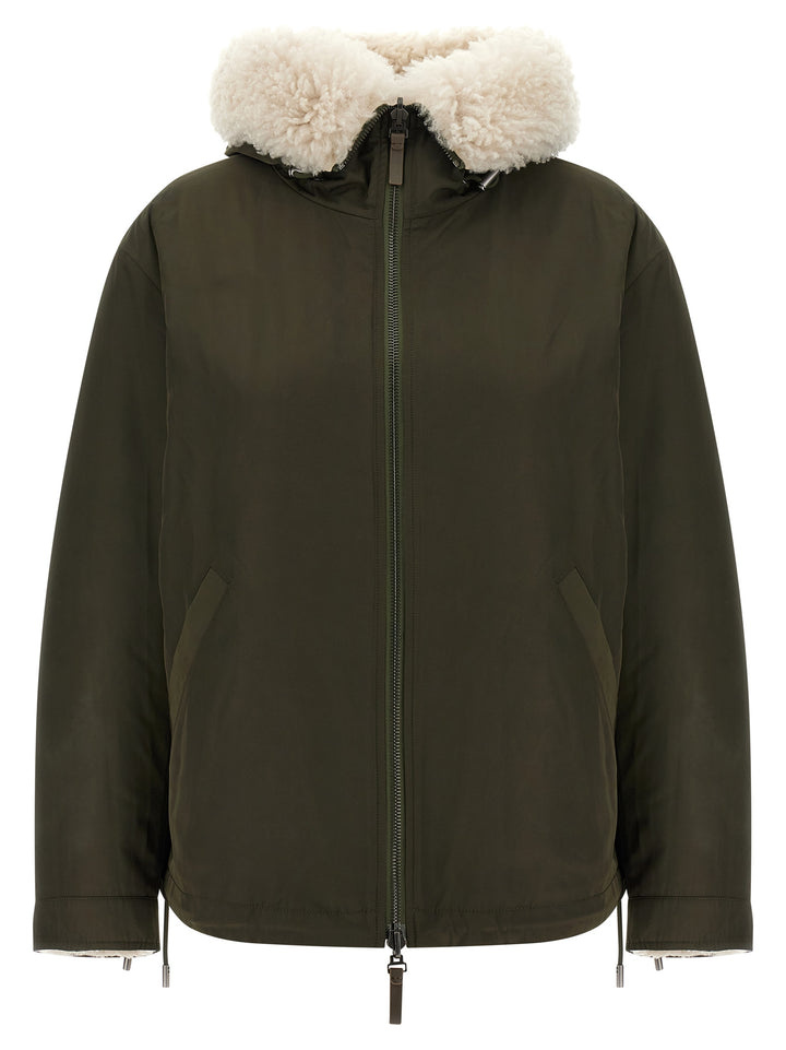 Army Yves Salomon Reversible Jacket Puffer Jackets - Multicolor | 32854b27a072aba8976622724e048801de0fff45