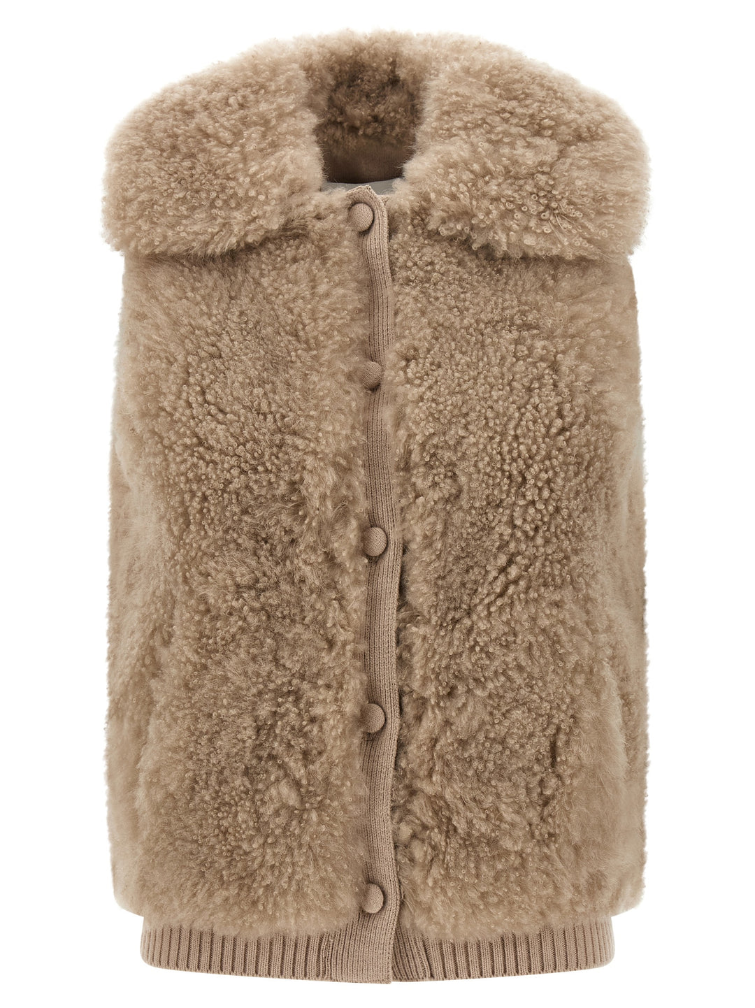 Yves Salomon Shearling Vest Fur - Beige | fa97e12fe316b771f1fa0f1b64e3513d572a1c67