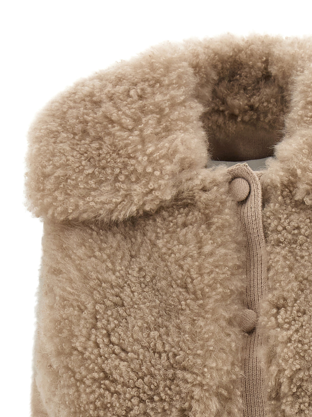 Yves Salomon Shearling Vest Fur - Beige | c3b943c080723f14593d4b134e4ad803dd334acc