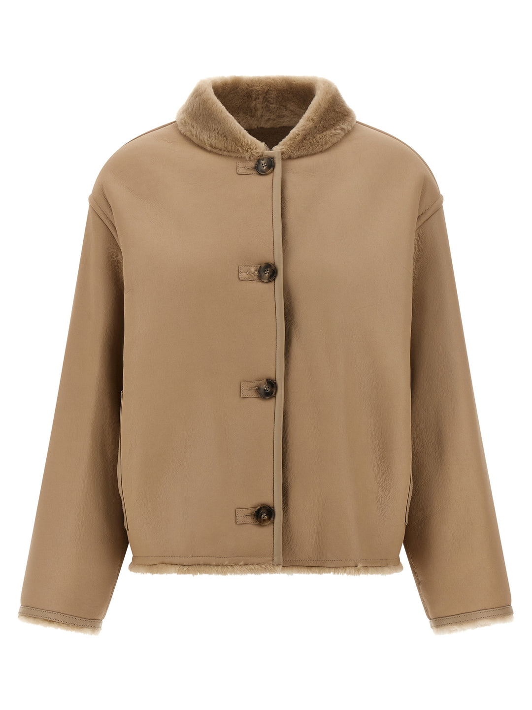 Yves Salomon Reversible Jacket Fur - Beige | 5691094c1ce143d796e35ee17277dc38a1f90c7a