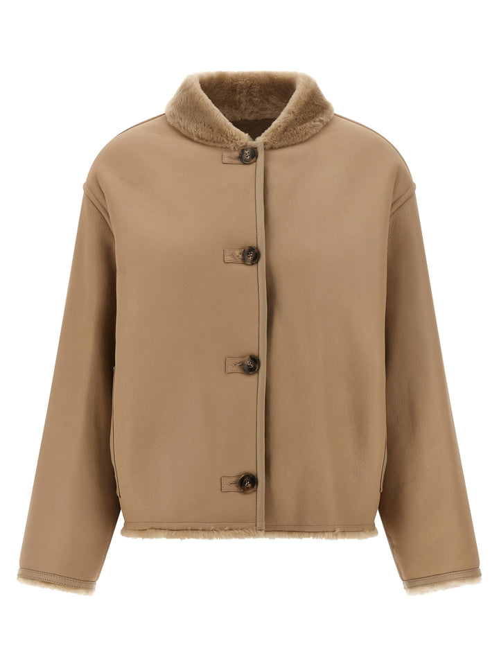 Yves Salomon Reversible Jacket Fur - Beige | 5691094c1ce143d796e35ee17277dc38a1f90c7a