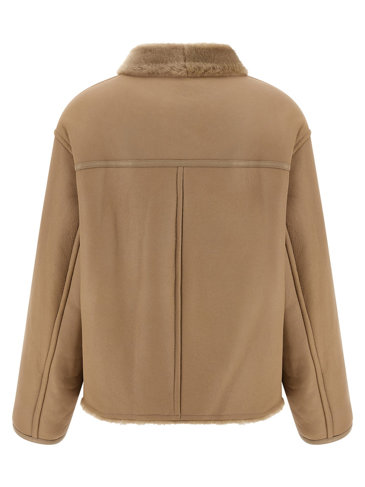 Yves Salomon Reversible Jacket Fur - Beige | b3cba221fc90f93ee87285624da2ac17d69e7367
