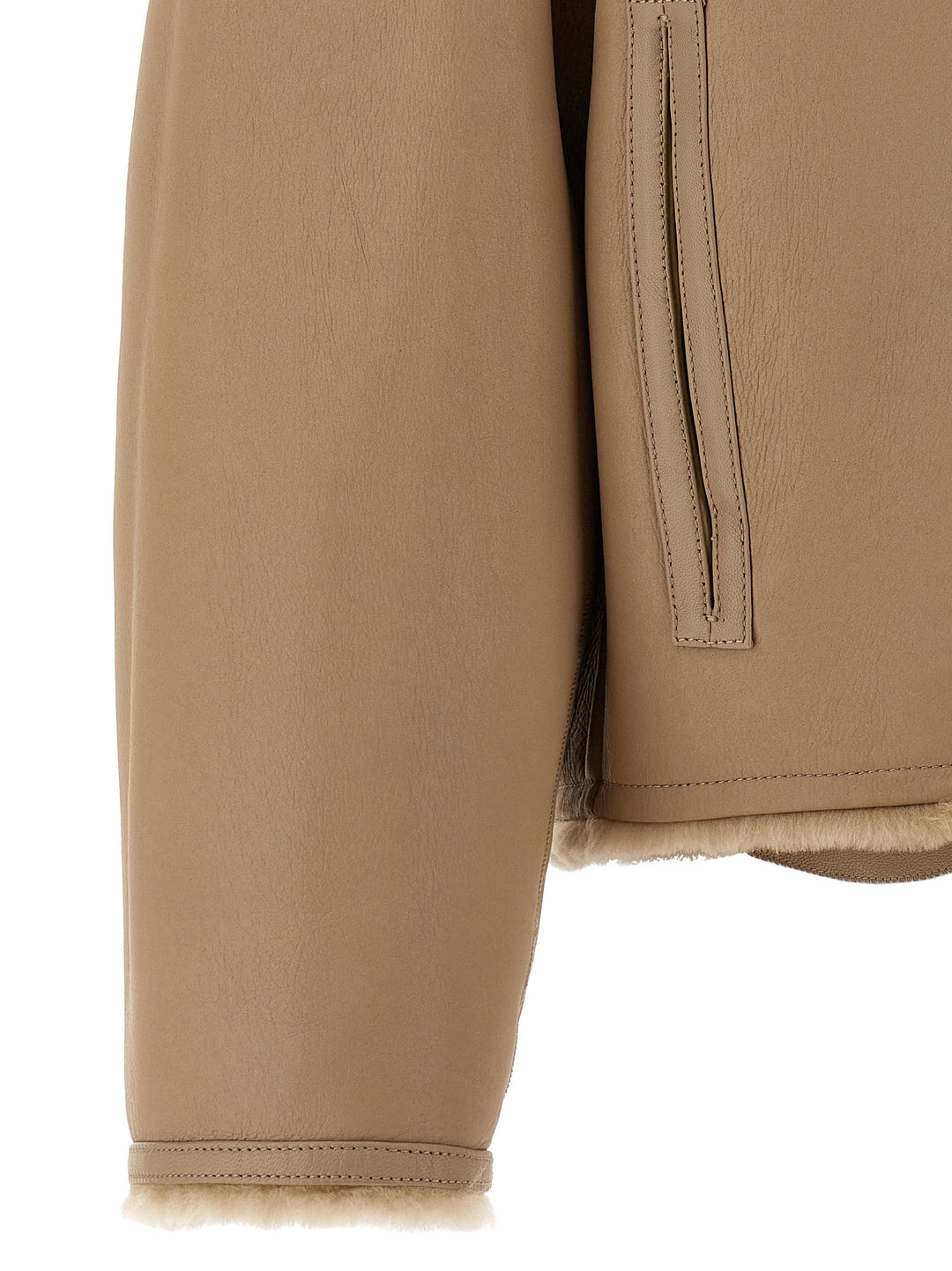 Yves Salomon Reversible Jacket Fur - Beige | cb68a885fe5114848059c176b8e788f603a35171