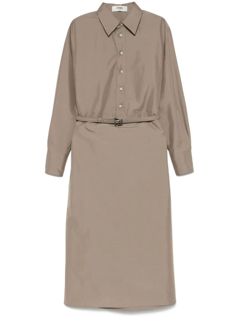 fendi dress long sleeve Fendi Midi Dresses Nude & Neutrals
