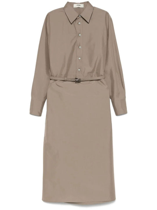 Poplin Belted Shirt Dress