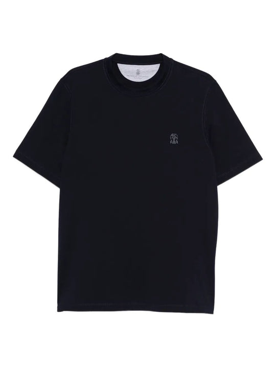 Cotton Jersey Crew Neck T-Shirt With Logo