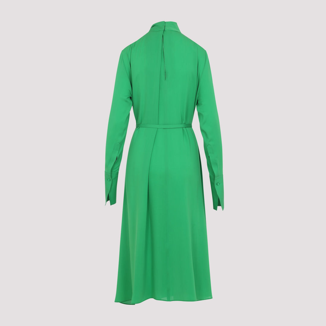 tom ford green dress Tom Ford Long Sleeve Slash Front Evening Dress