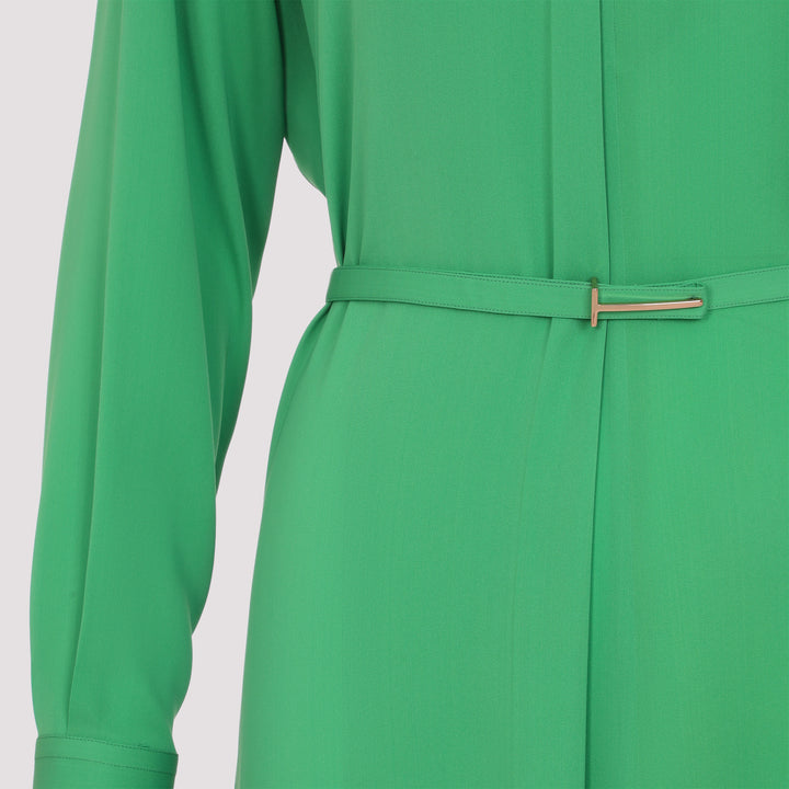 Tom Ford Washed Silk Georgette Belted Midi Dress, Green Clover, Women's, 40, Cocktail & Party Wedding Guest Dresses Satin & Silk Dresses Tom Ford Washed Silk Georgette Belted Midi Dress, Green Clover, Women's, 40, Cocktail & Party Wedding Guest Dresses Satin & Silk Dresses