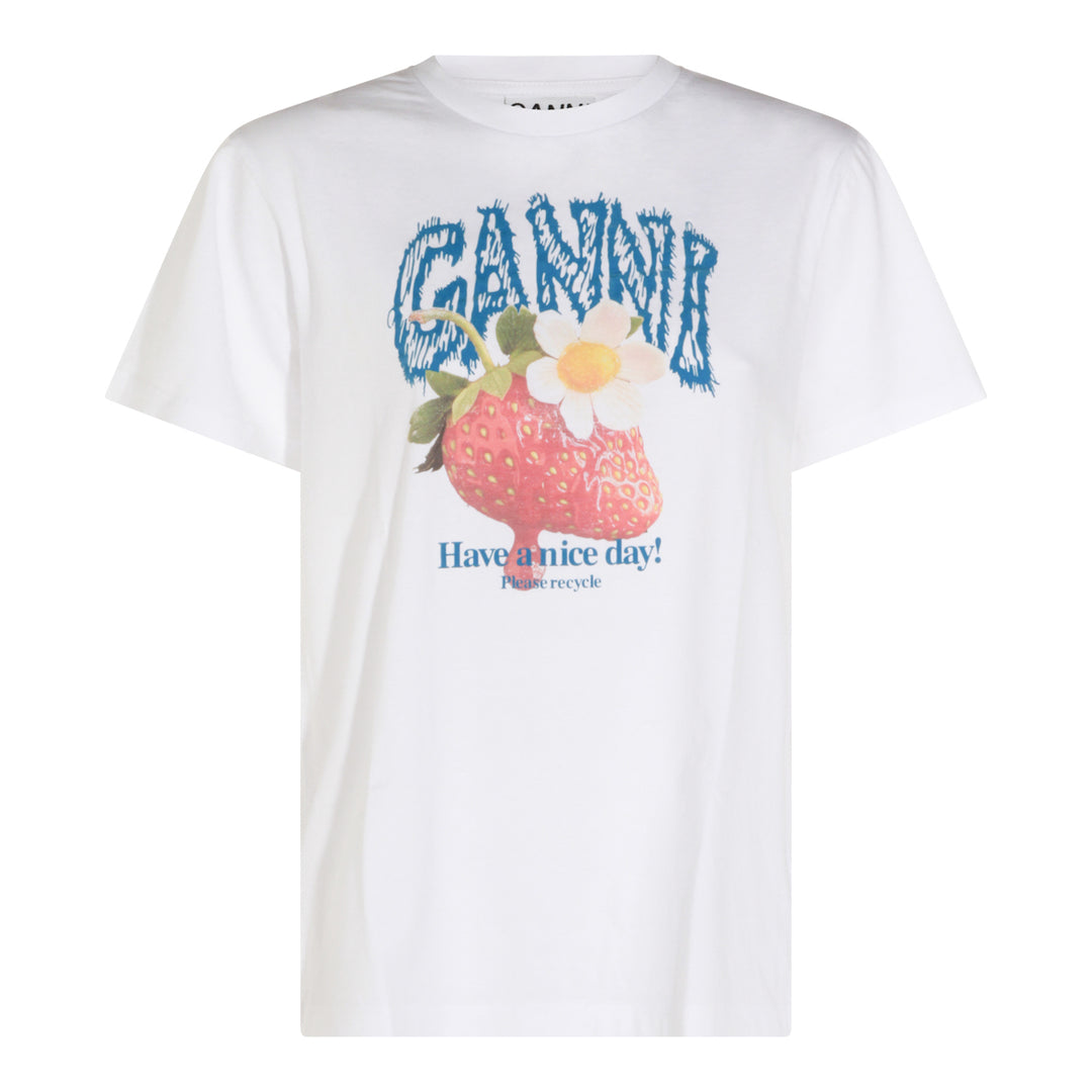 Ganni T-shirts and Polos - Bright White | c03be7541eb0b34c25c11ac5137280d6b6611711