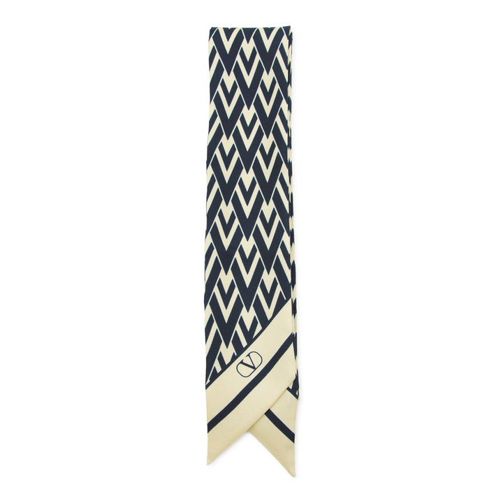 Valentino Garavani Scarfs - AVORIO/BLU NAVY | d433c3737bbf93276be1029c4fc0910a0af28256