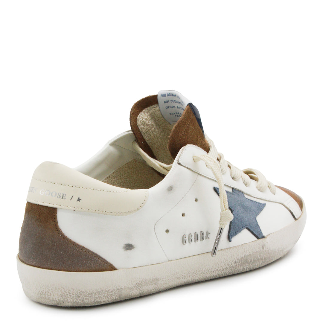 Golden Goose Sneakers - WHITE/BROWN/BLUE DENIM/CREAM | e6bfc54bc201e3f8393cd7b7f1ef6846a073e103