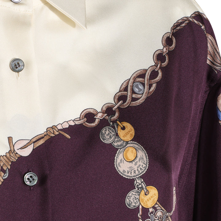 Versace Shirts - BURGUNDY/WHITE/GOLD | 0a83d88842484f2cf2cf22f67a7851897eae001d