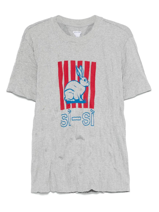 Graphic Rabbit-Print Crushed Cotton Jersey T-Shirt