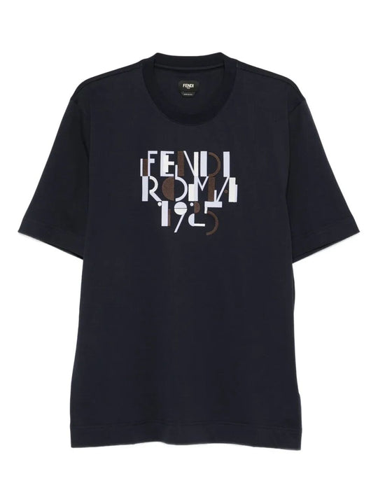 Fendi Roma 1925 Print Cotton T-Shirt