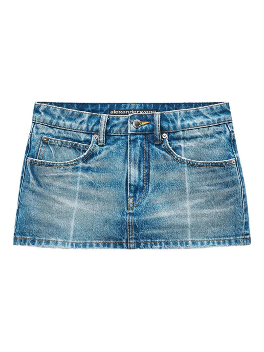 Foldline Denim Skort