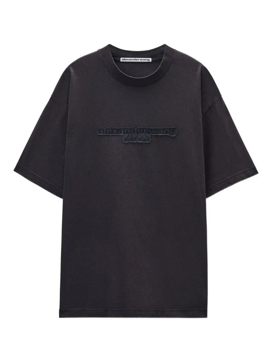 Washed Jersey Oversized Unisex T-Shirt Wth Logo Patch