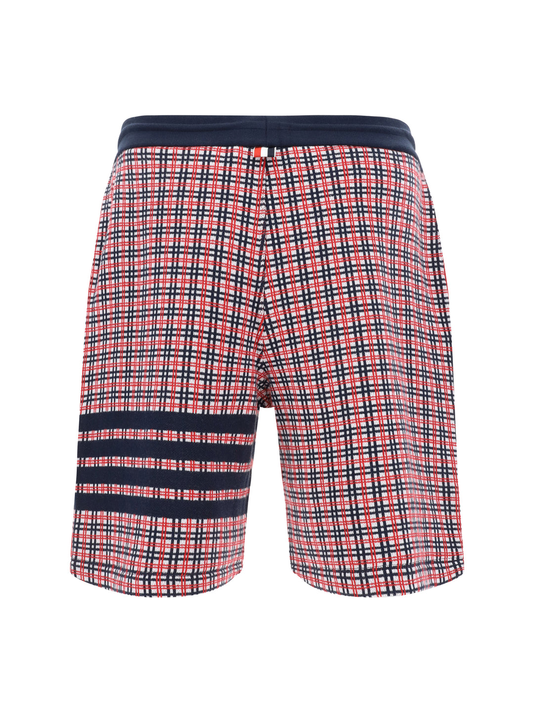 SWEAT SHORTS IN COTTON CHECK JACQUARD W/