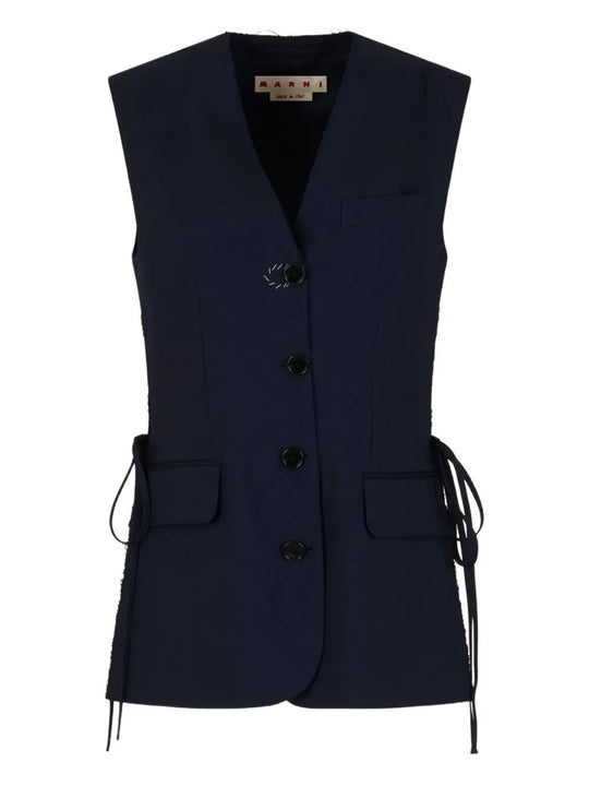 Wool Waistcoat With Side Slits
