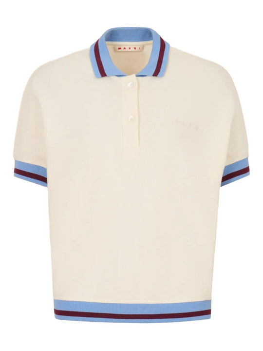 Striped Details Cotton PiquÉ Polo Shirt