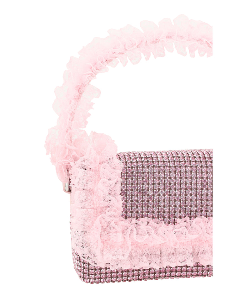 PINK CRYSTAL LACE DETAIL BAG