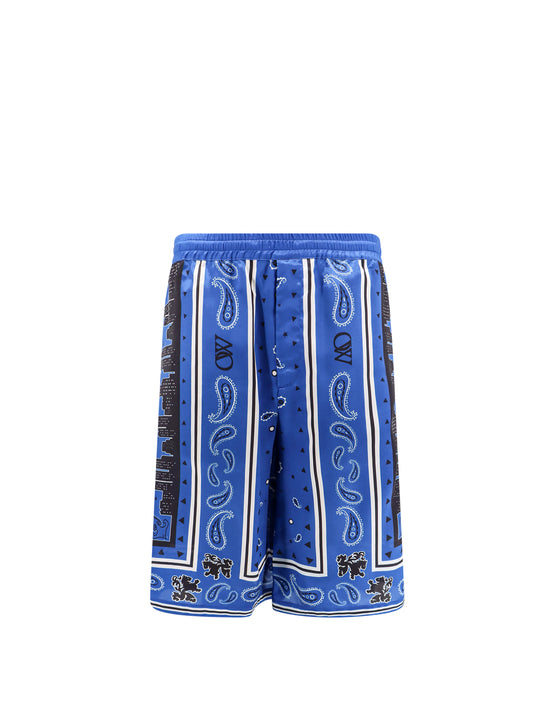 Sustainable Viscose Bermuda Shorts With Bandana Print