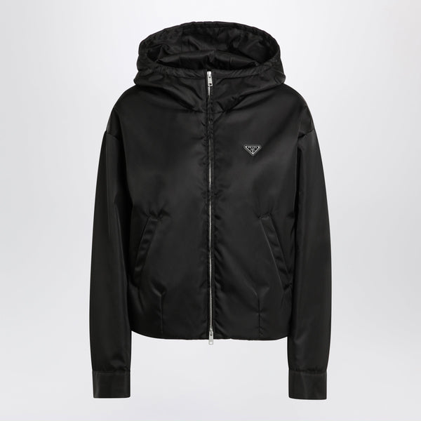 Black Zip Jacket In Re-Nylon