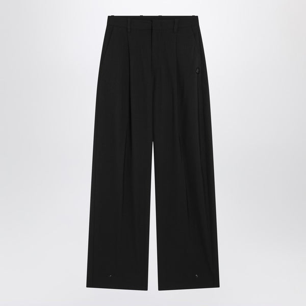 Black Wool-Blend Trousers