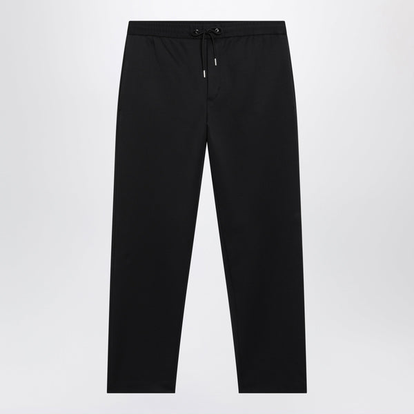 Black Jogger Trousers With Logo Patch