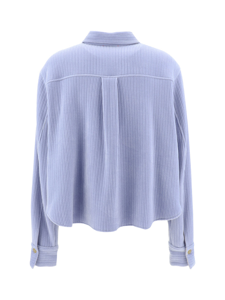 KNITTED CORDUROY OVERSIZED SHIRT