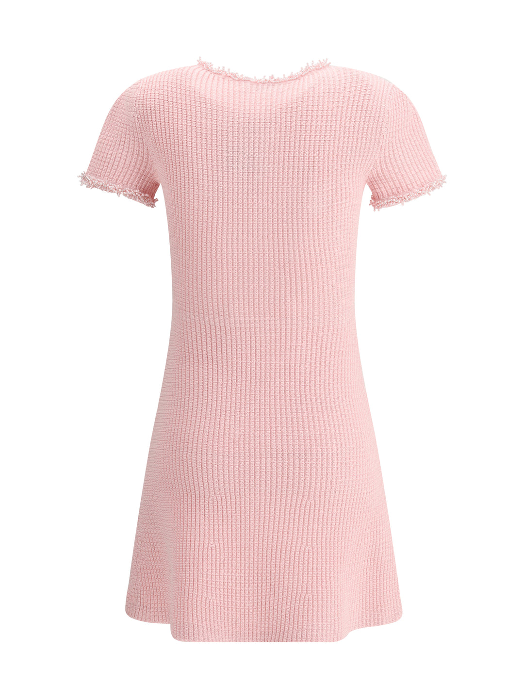 PINK TEXTURED KNIT MINI DRESS