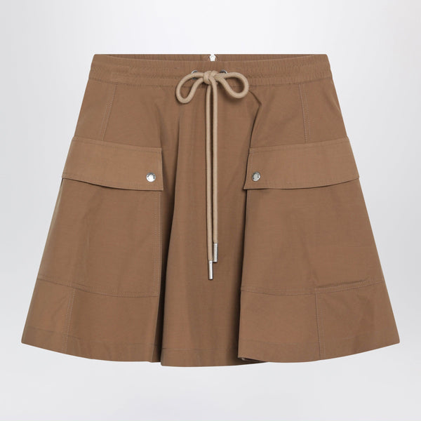 Light Brown Cotton-Blend Skirt