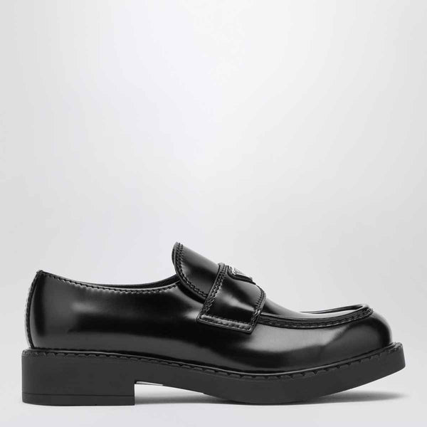 Chocolate Moccasins In Black Brushed Leather