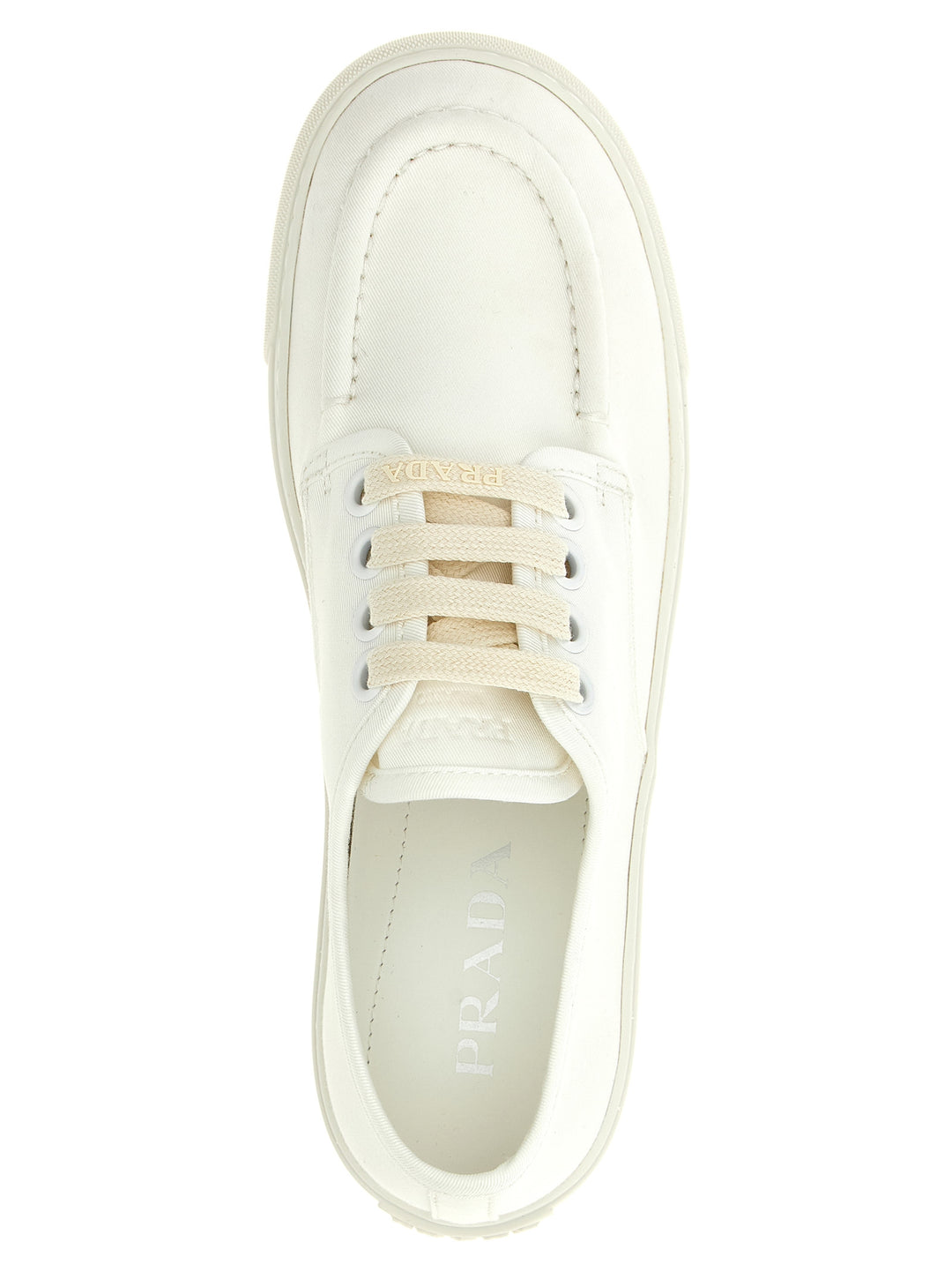 Prada Cotton Sneakers - White | 8ed444a7bd2a0bb3916cc94d3c8c5a55331c0777
