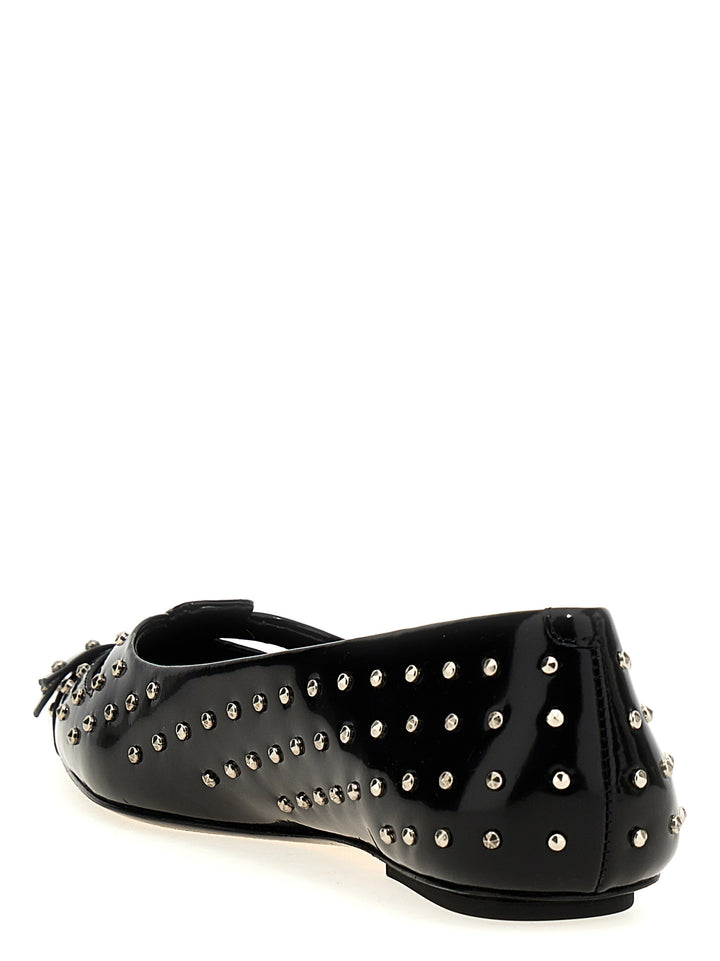 The Glam Studs Kat Flat Shoes Black