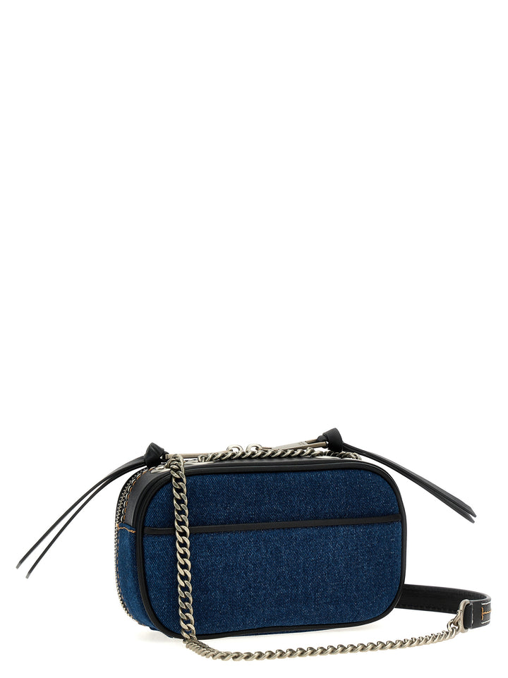 The Denim Chain Snapshot Crossbody Bags Blue