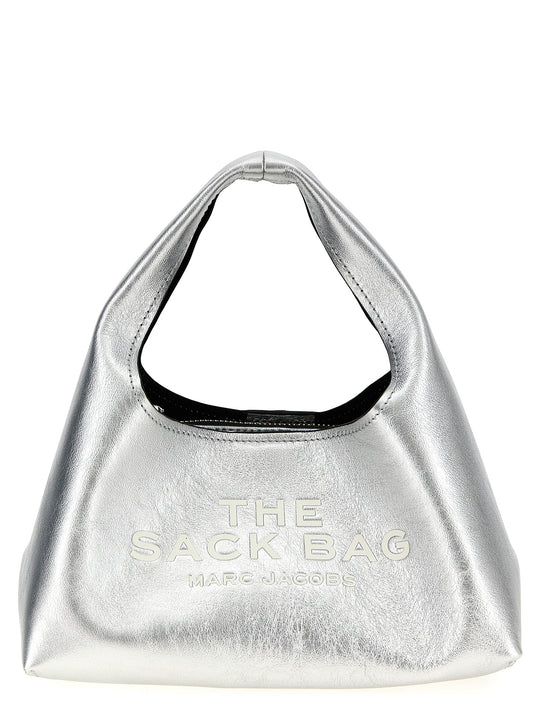 The Metallic Leather Mini Sack Bag Hand Bags Silver