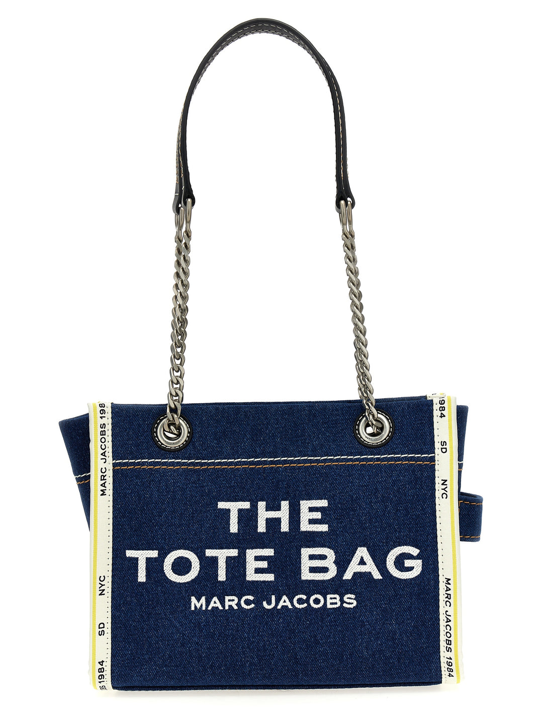 The Denim Chain Small Tote Shoulder Bags Blue