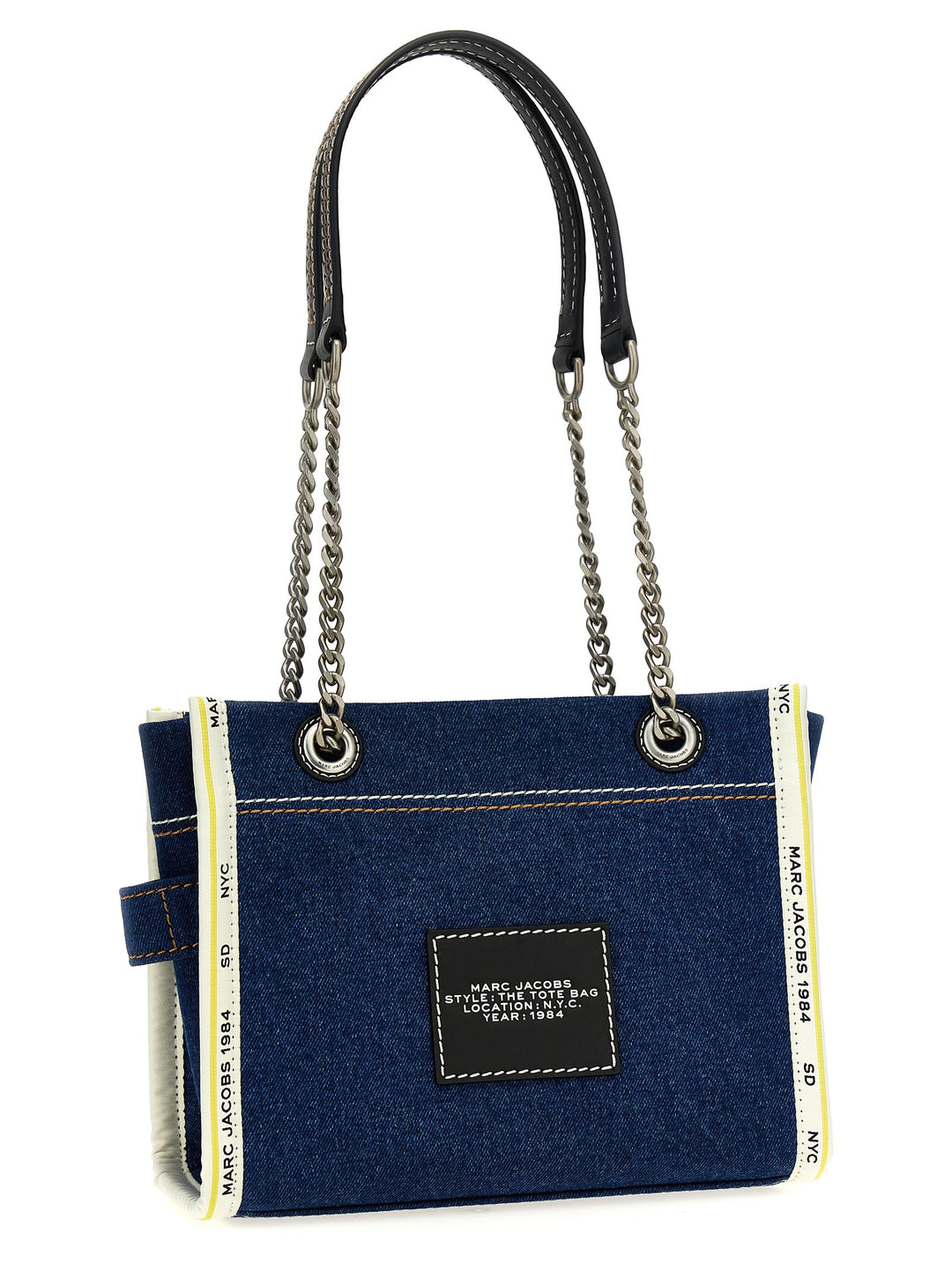 The Denim Chain Small Tote Shoulder Bags Blue