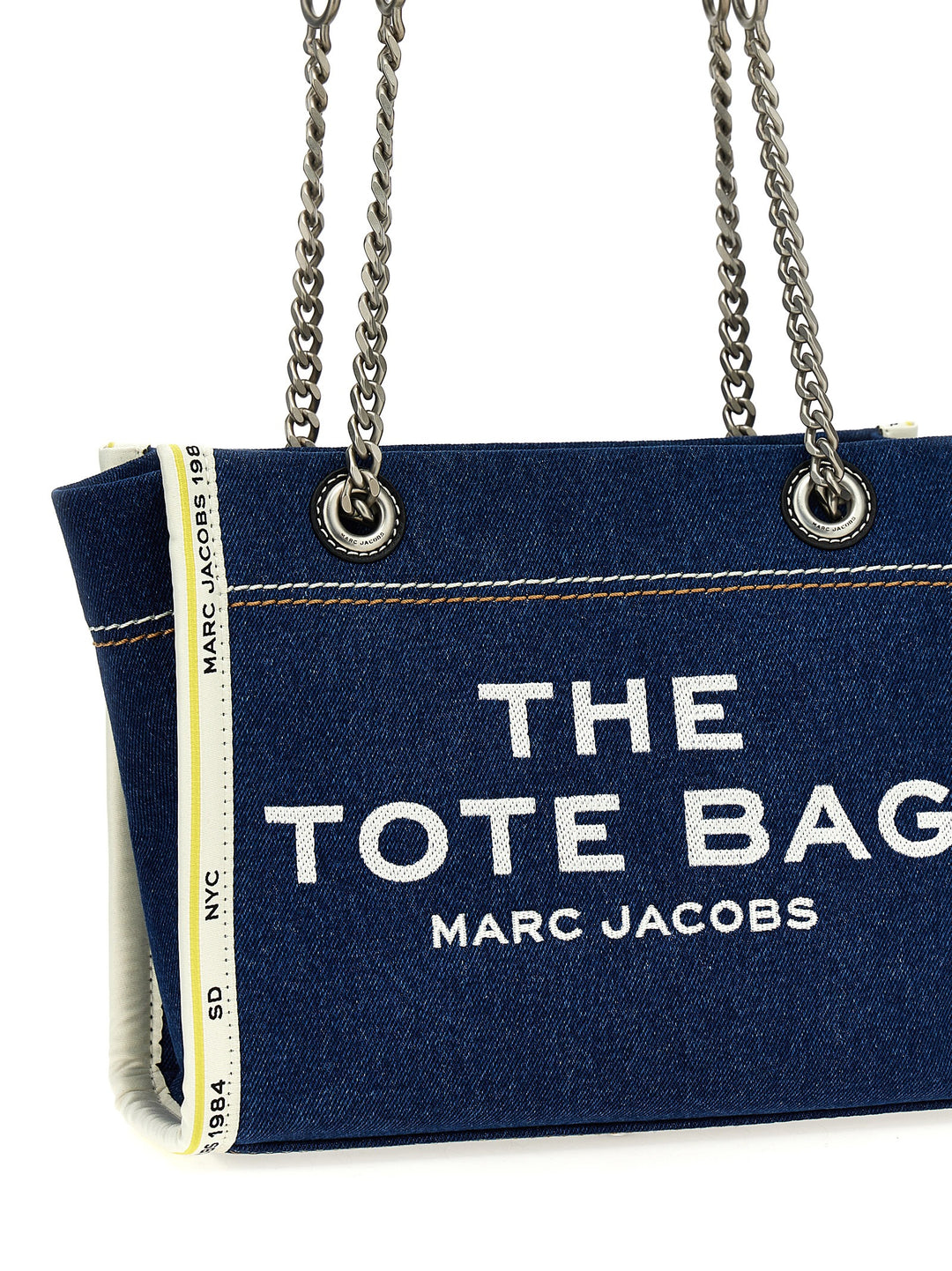 The Denim Chain Small Tote Shoulder Bags Blue