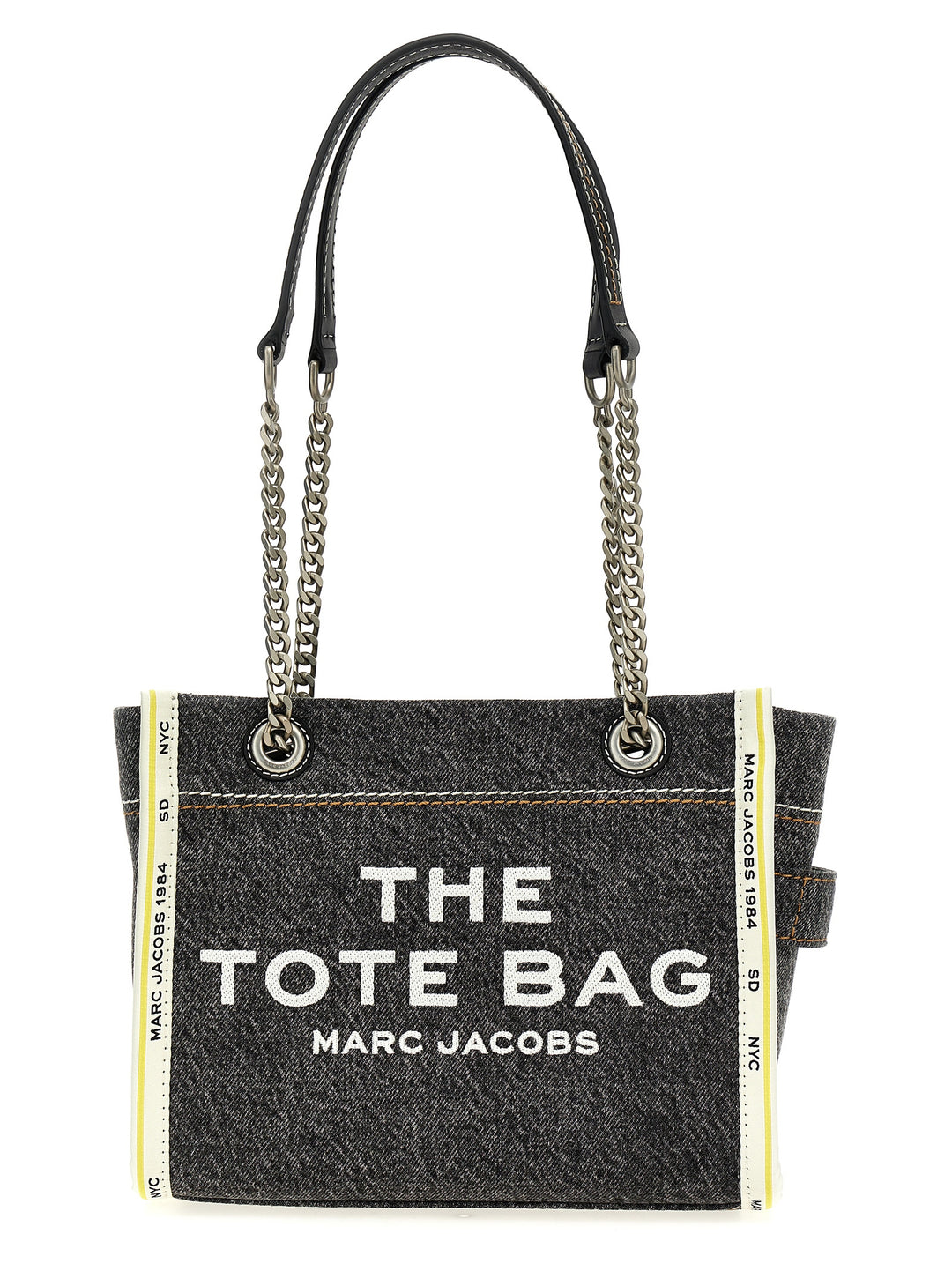 The Denim Chain Small Tote Shoulder Bags Gray