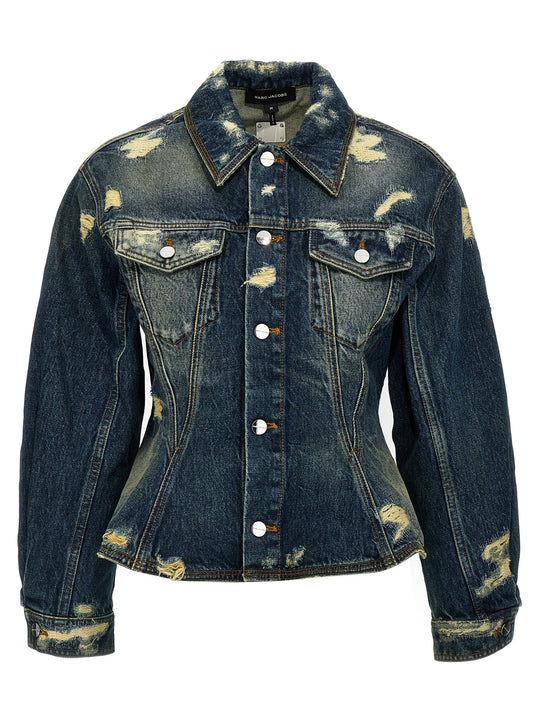 The Rip And Repair Fluted Denim Jacket Puffer Jackets Blue