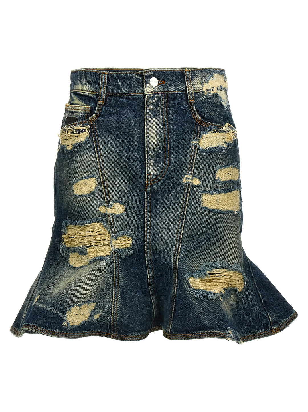 The Rip And Repair Straight Jean Skirts Blue