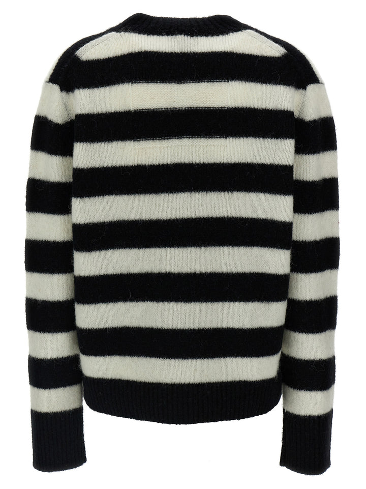 Striped Sweater Sweater, Cardigans White/Black