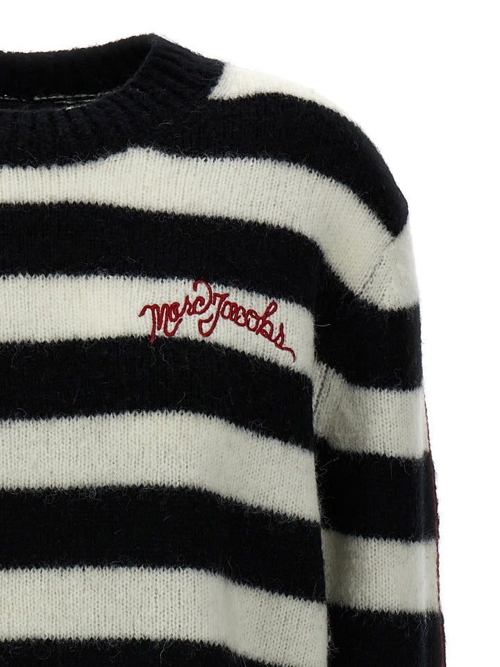 Striped Sweater Sweater, Cardigans White/Black