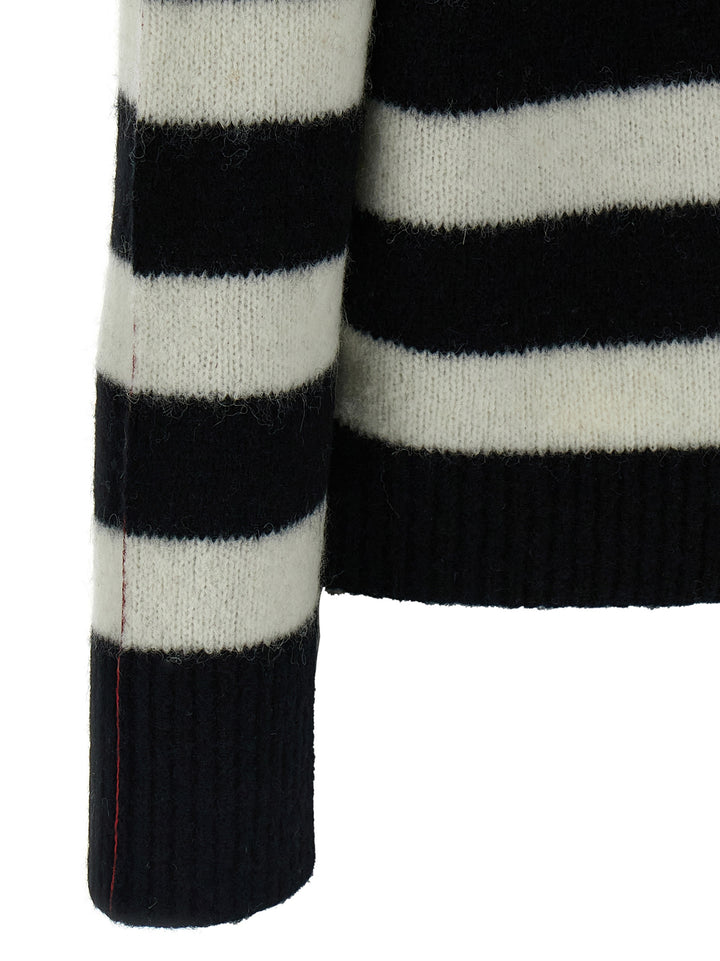 Striped Sweater Sweater, Cardigans White/Black