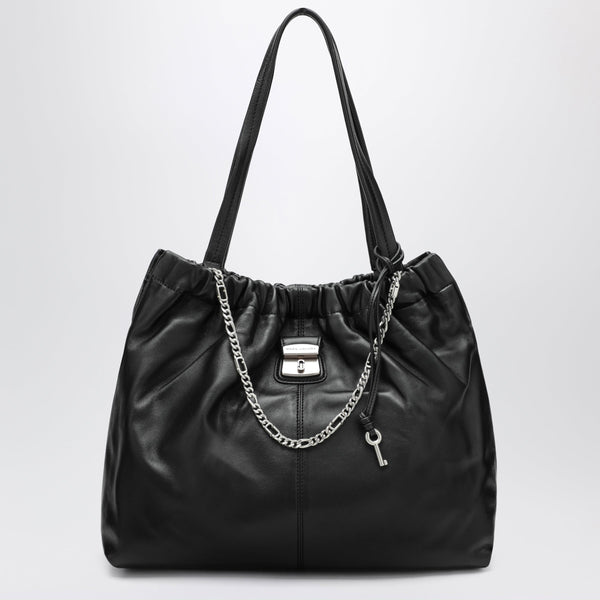 Black The Cristina Tote Bag In Leather
